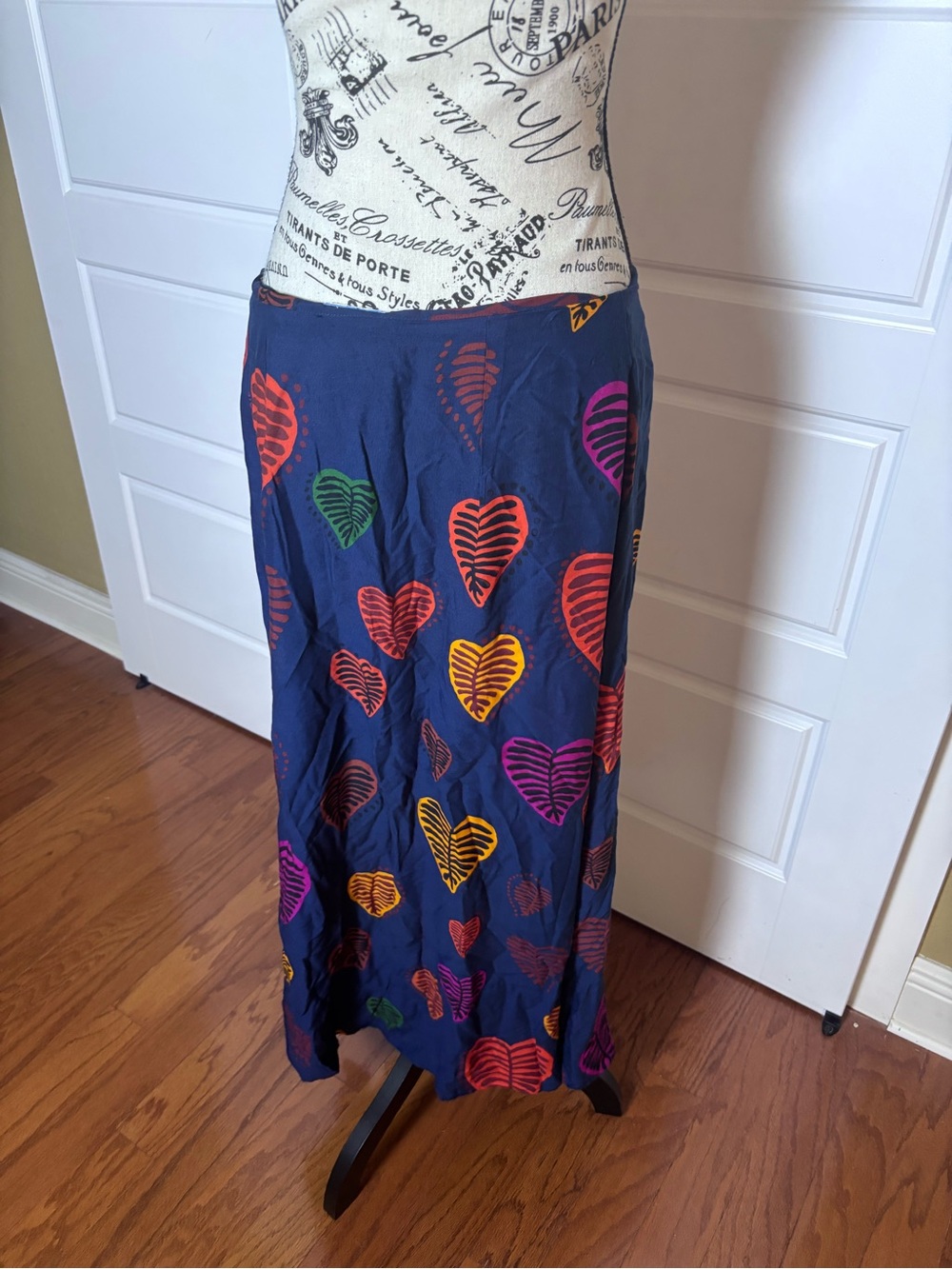 NWT Farm Rio x By Anthropologie Satin Slip Midi Skirt - Multi - Picture 8 of 12